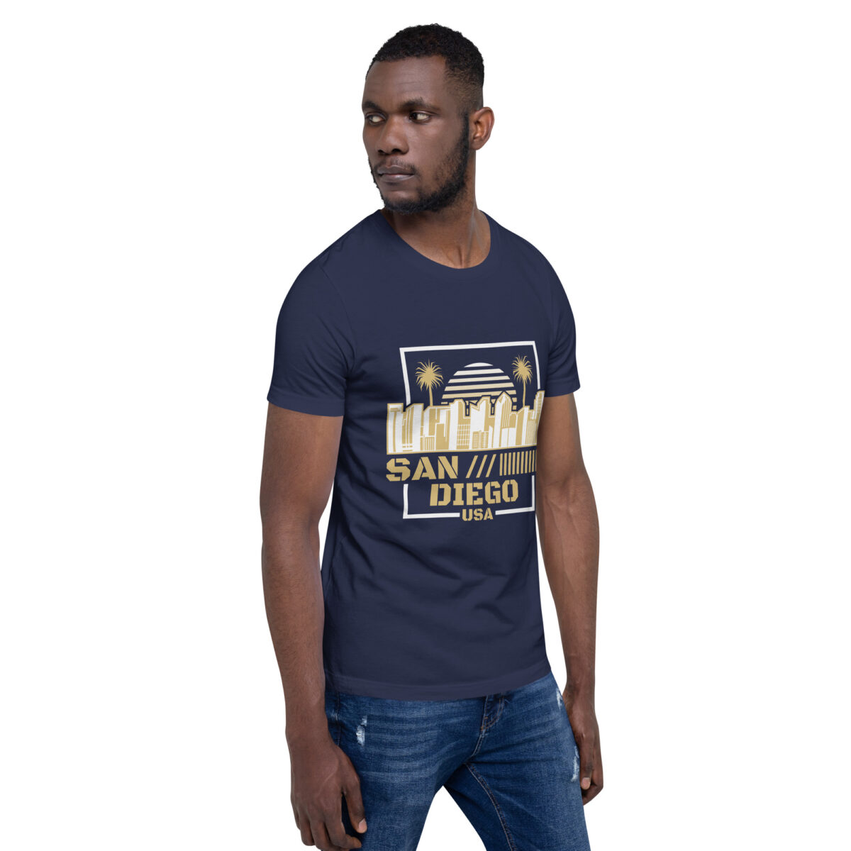 unisex staple t shirt navy right front 63e4ec96e6936