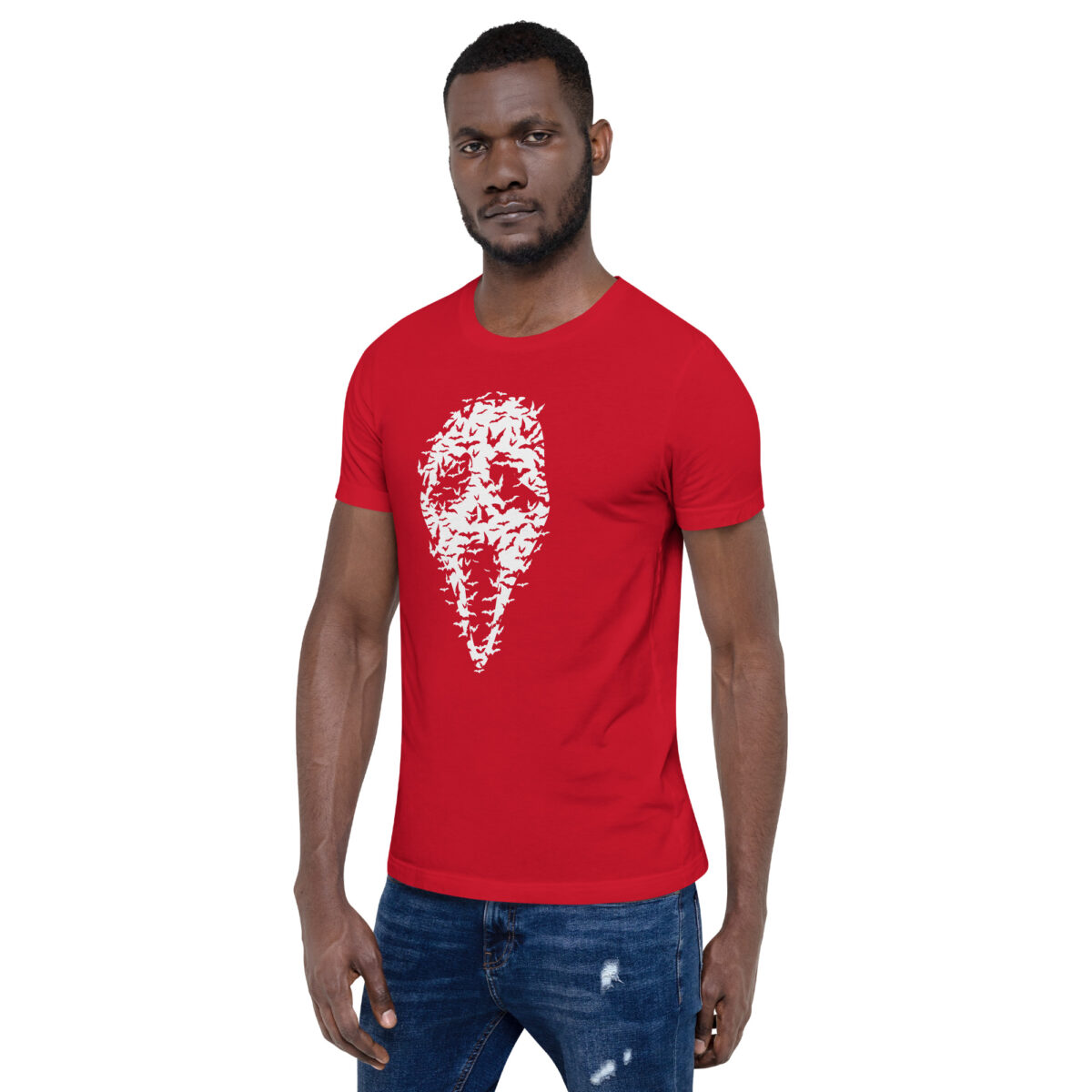 unisex staple t shirt red left front 641473045886e