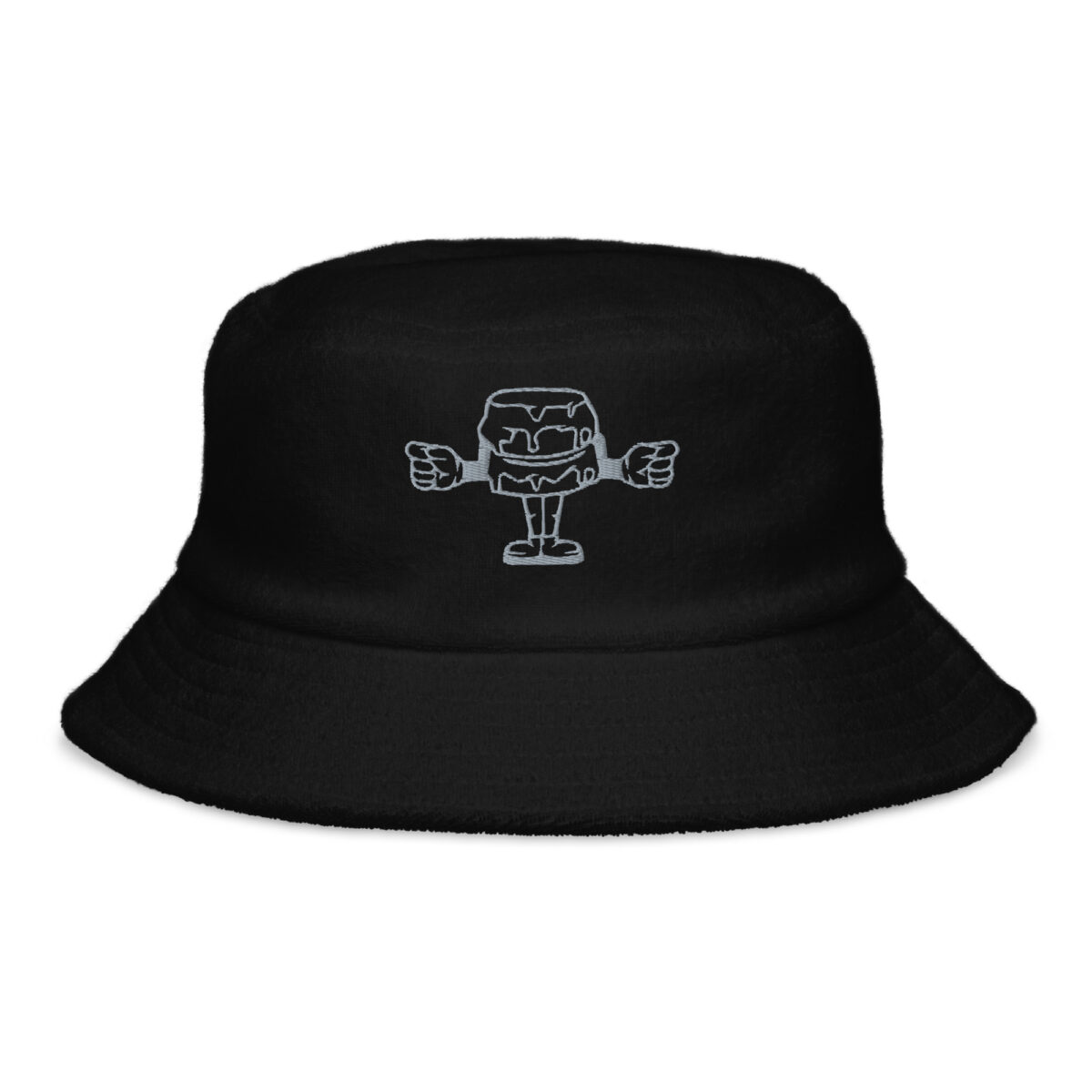 unstructured terry cloth bucket hat black front 64184fc485d58