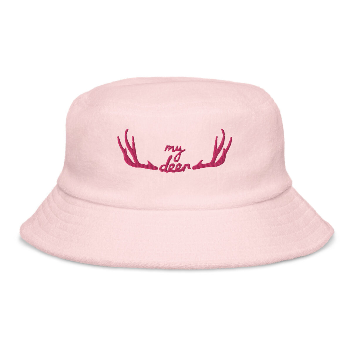 unstructured terry cloth bucket hat light pink front 64121b97e65f8