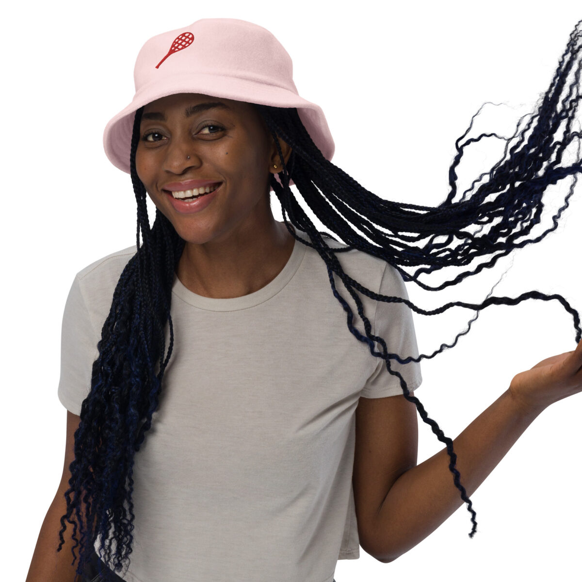 unstructured terry cloth bucket hat light pink front 6412257e98599