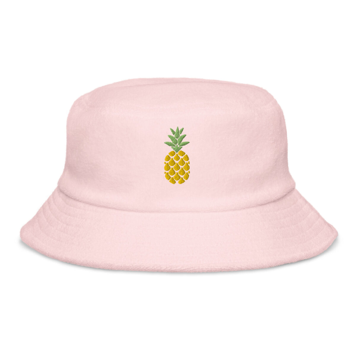 unstructured terry cloth bucket hat light pink front 64133506da65e