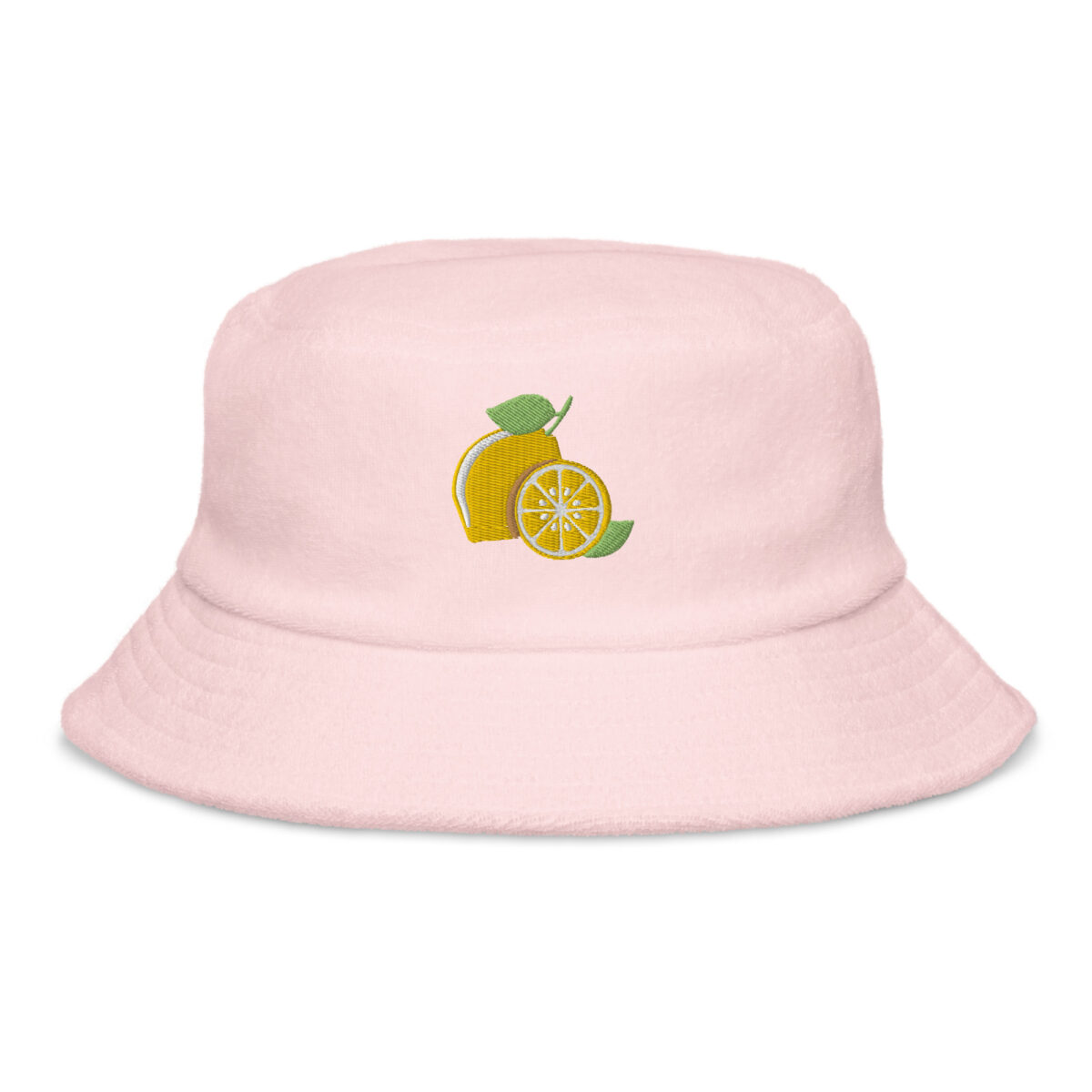 unstructured terry cloth bucket hat light pink front 64133f684aee0