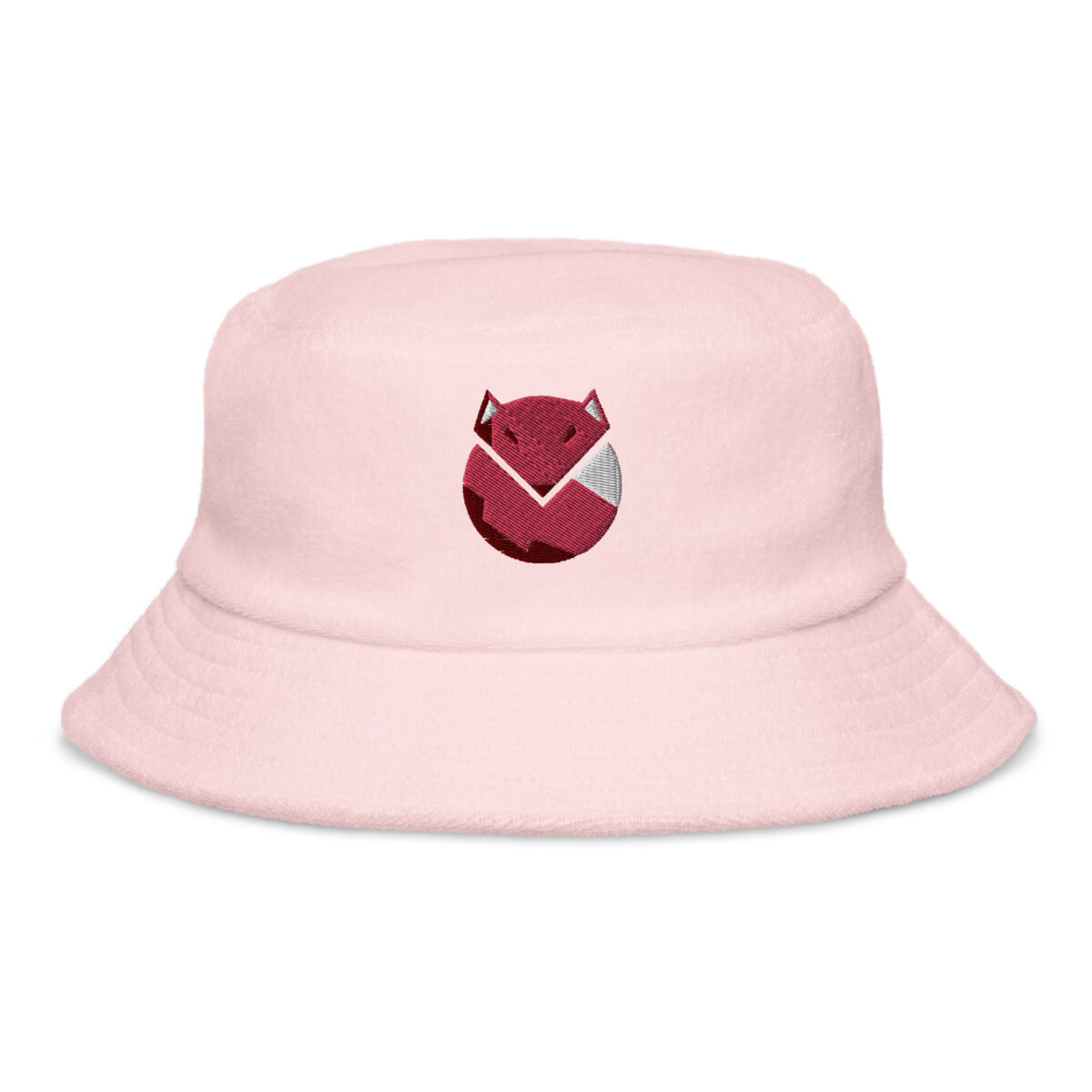 unstructured terry cloth bucket hat light pink front 6413a52357b14