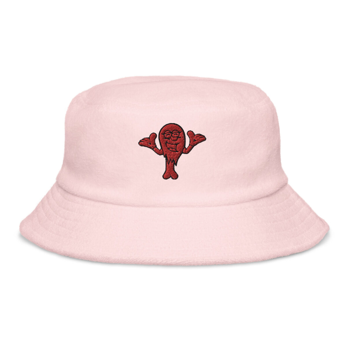 unstructured terry cloth bucket hat light pink front 6414ce8f8f0e9