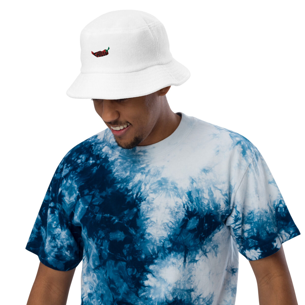 unstructured terry cloth bucket hat white front 641223150e951