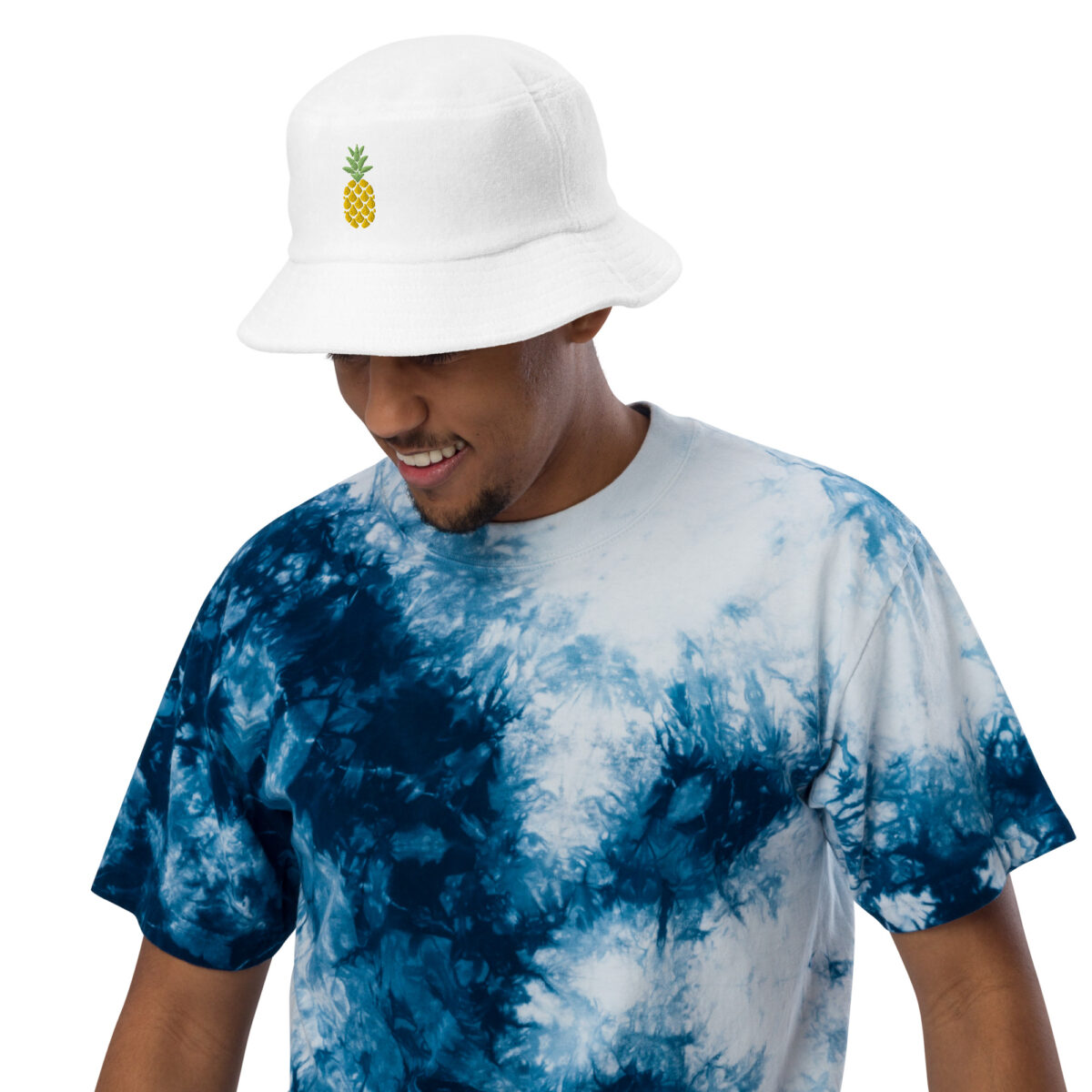 unstructured terry cloth bucket hat white front 64133506da5db