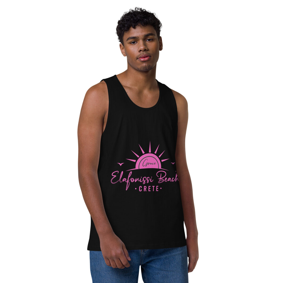 mens premium tank top black front 644aad1f55850