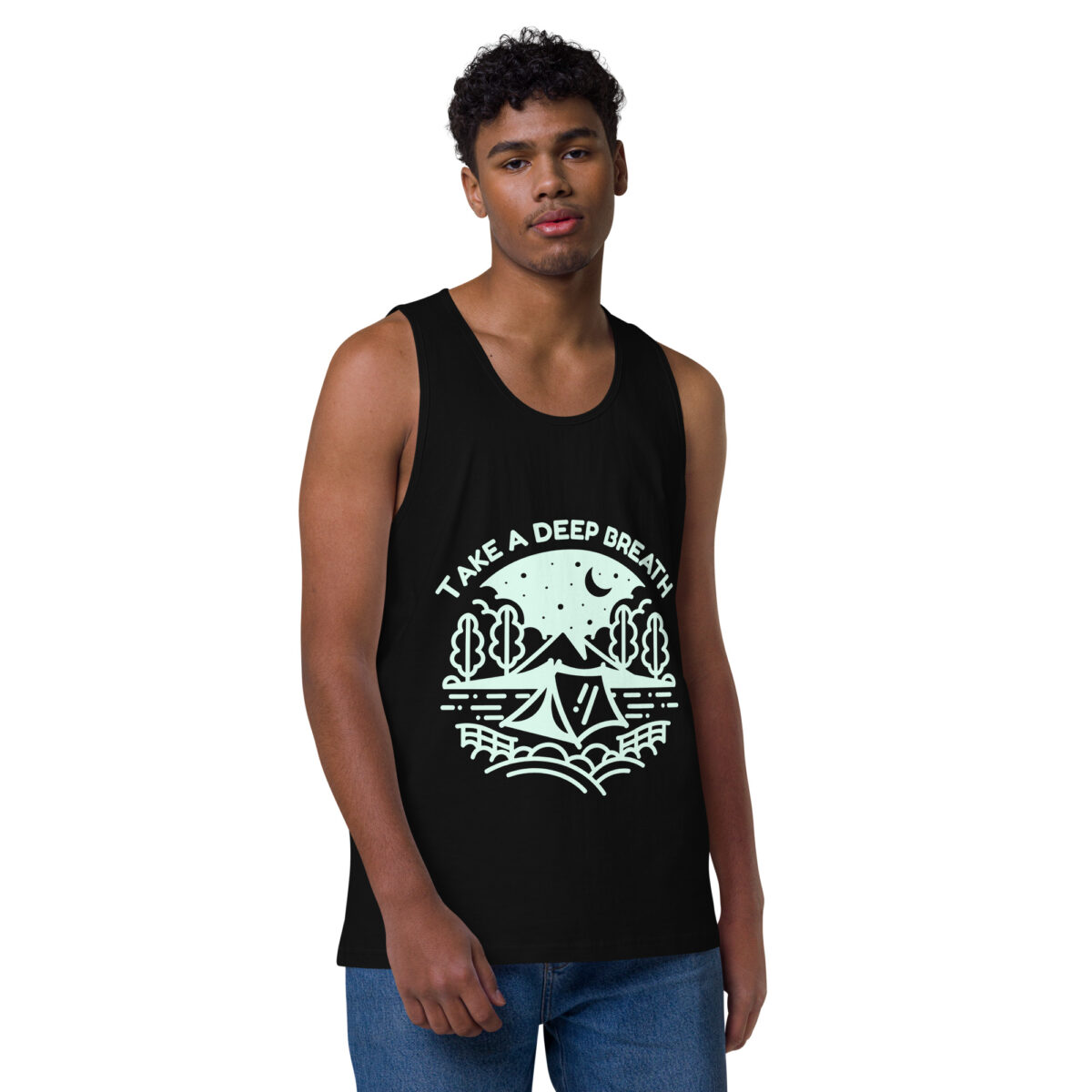 mens premium tank top black front 644b9b73f295b