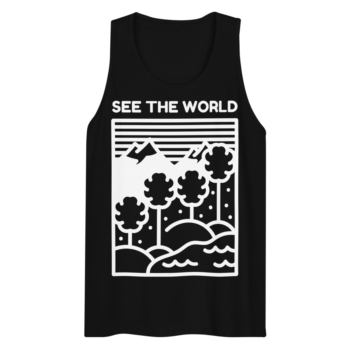 mens premium tank top black front 644b9c24b8850