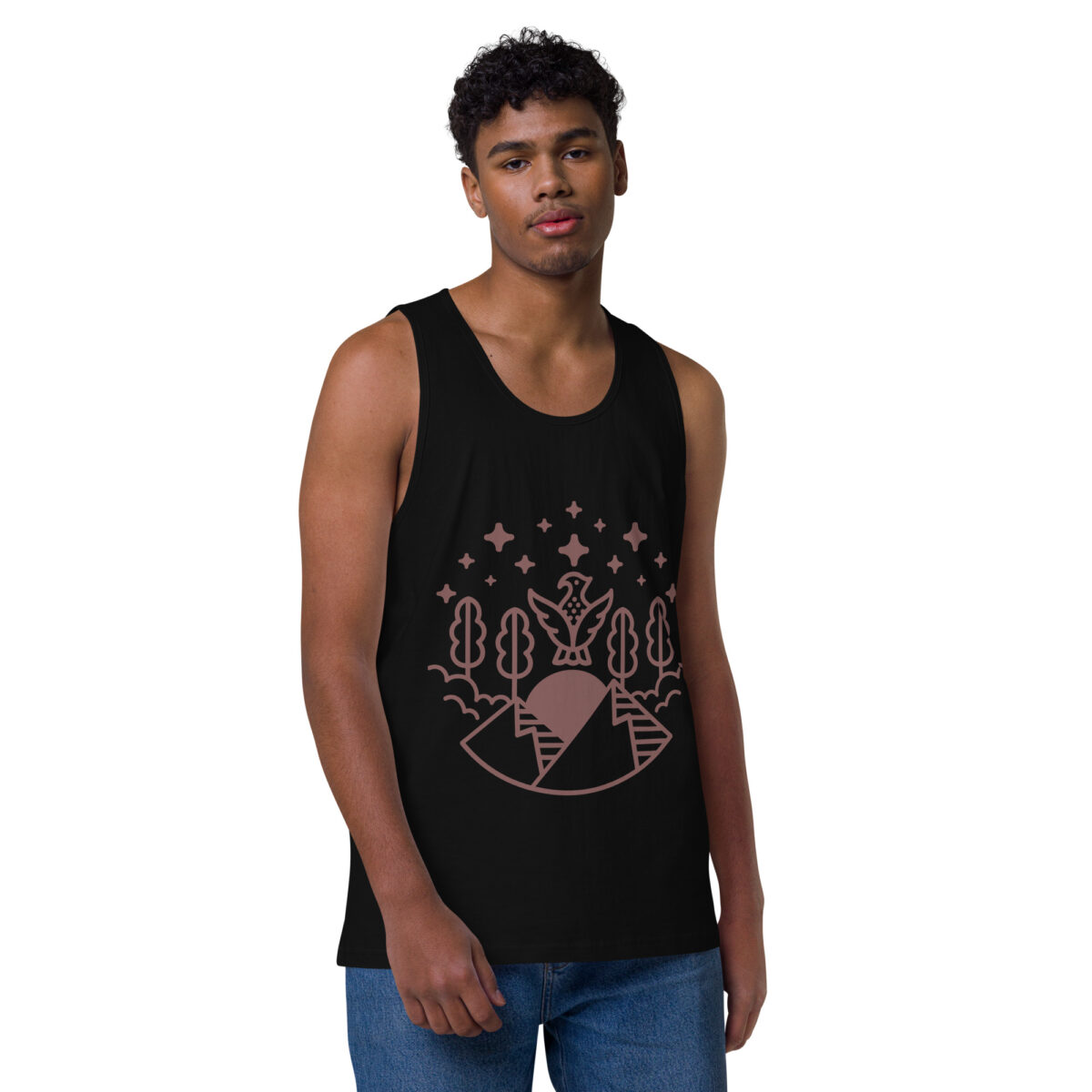 mens premium tank top black front 644ba03880ce6