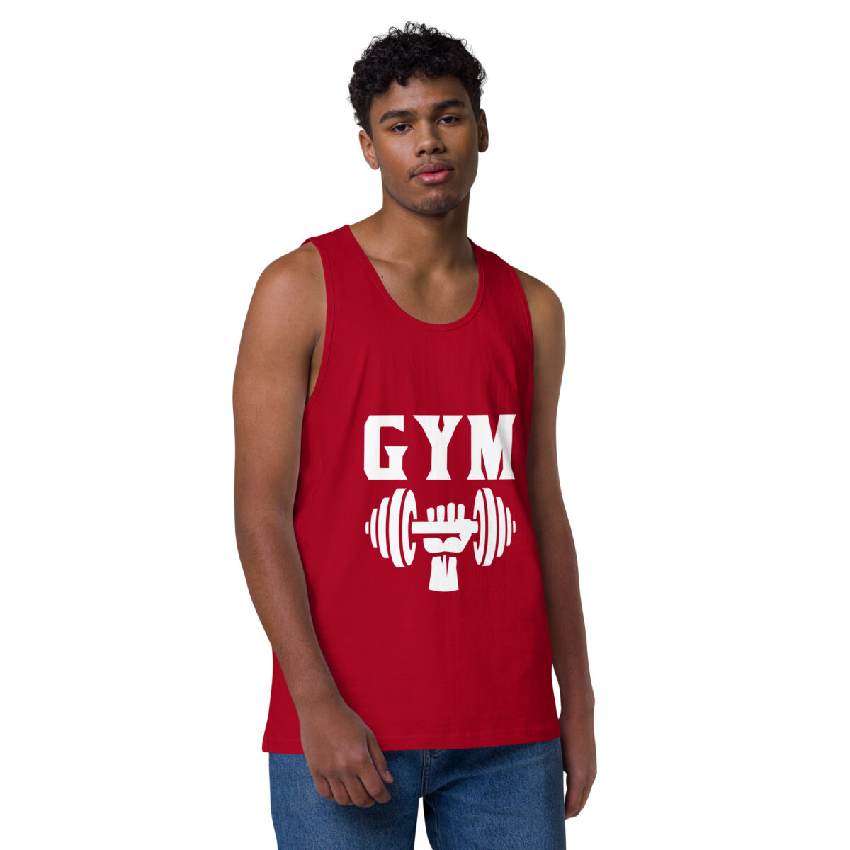 mens premium tank top red front 643d654c26076