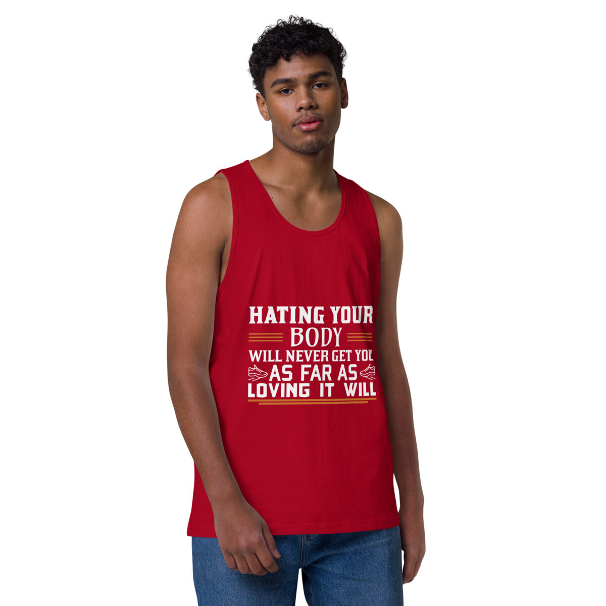 mens premium tank top red front 643f976920f4e