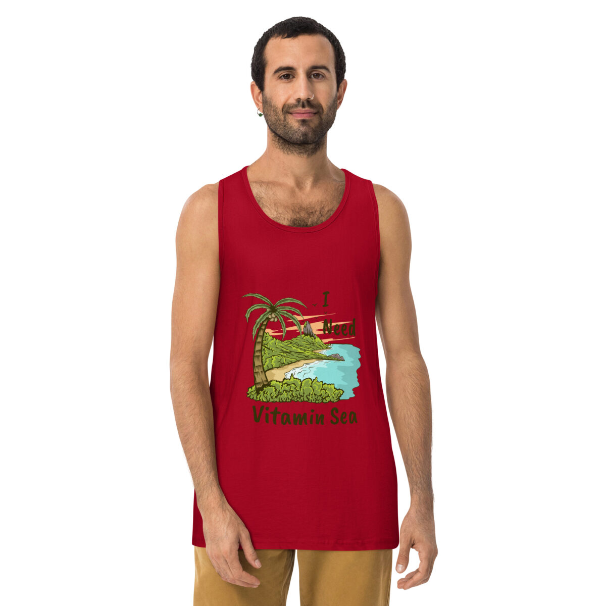 mens premium tank top red front 643ffa1b7144a