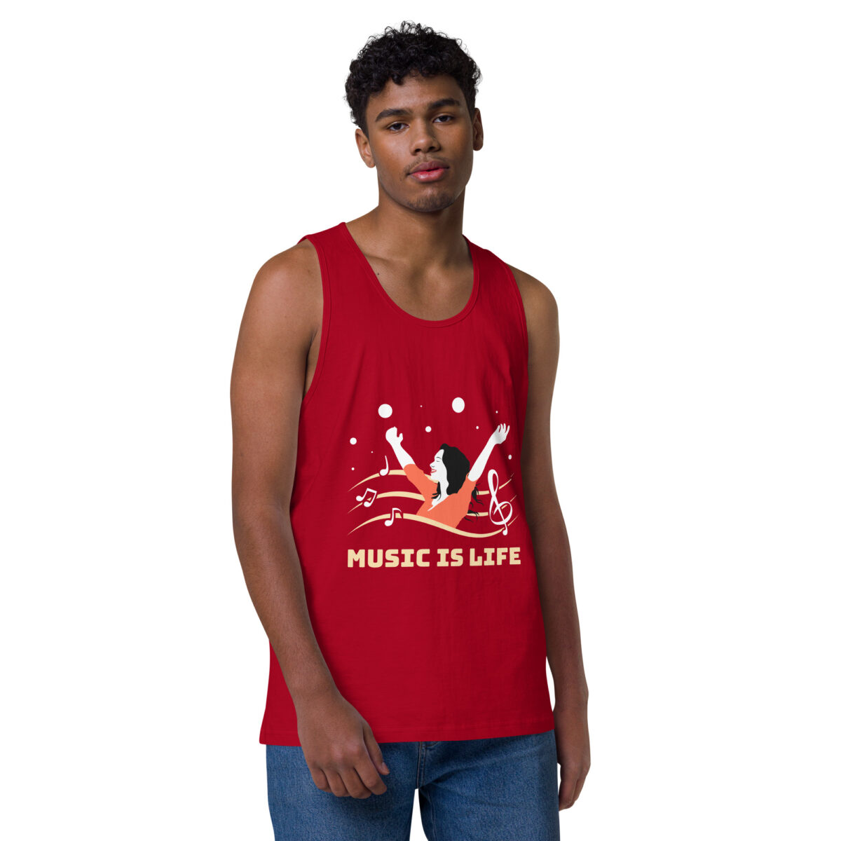 mens premium tank top red front 644102e453261