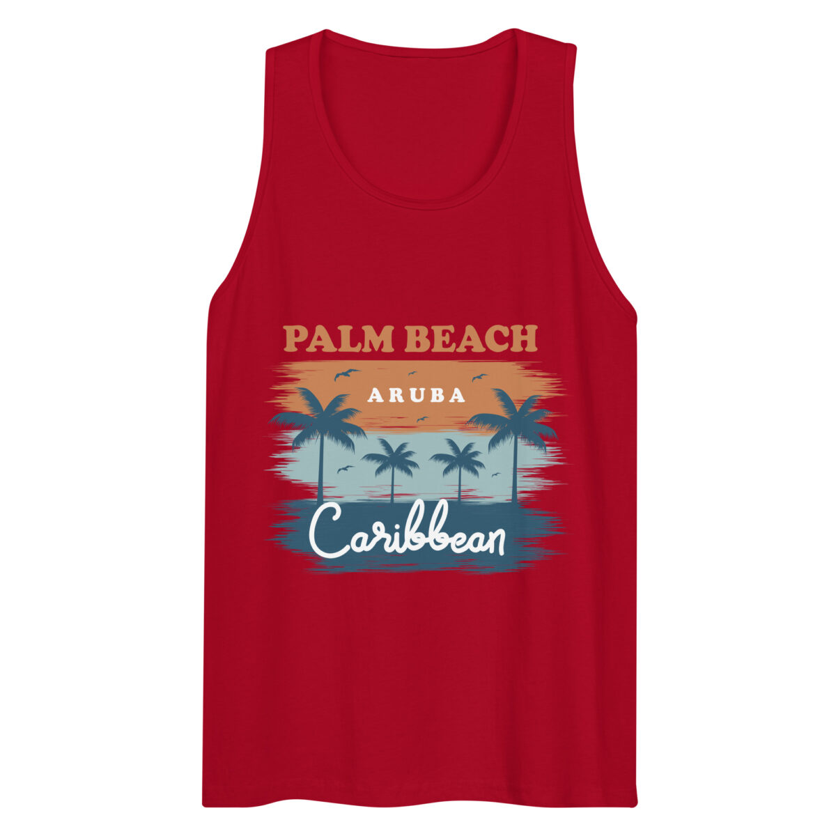 mens premium tank top red front 644a84464cbd4