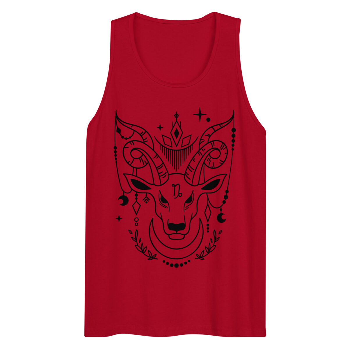 mens premium tank top red front 644b925837830