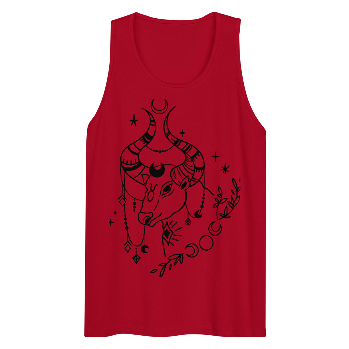 mens premium tank top red front 644b92f640945