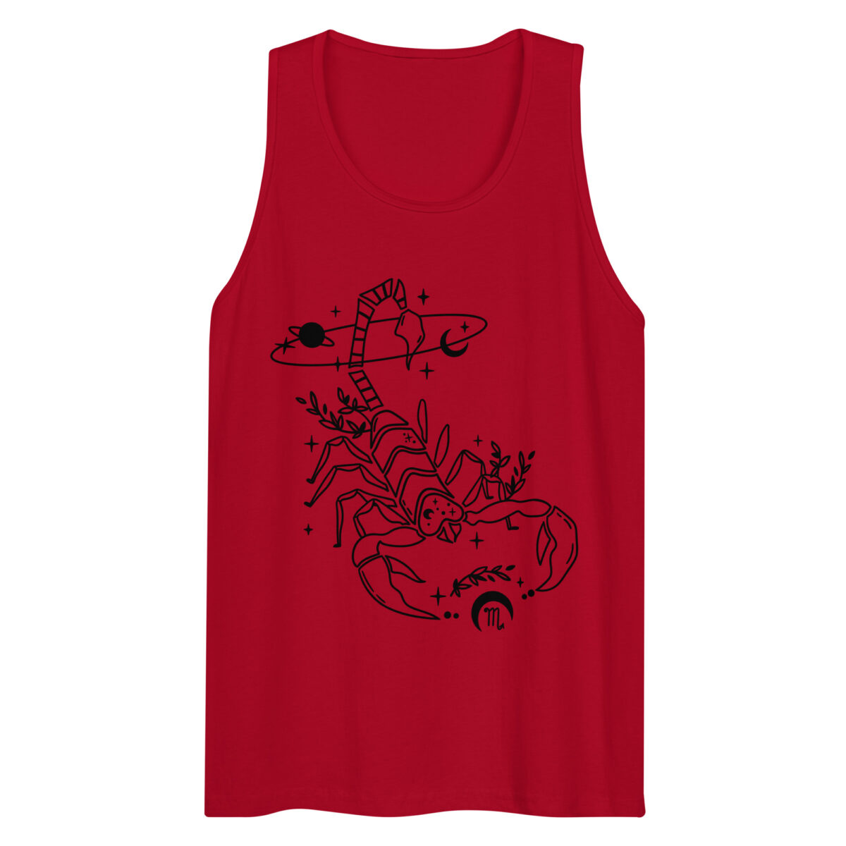 mens premium tank top red front 644b95fb41623