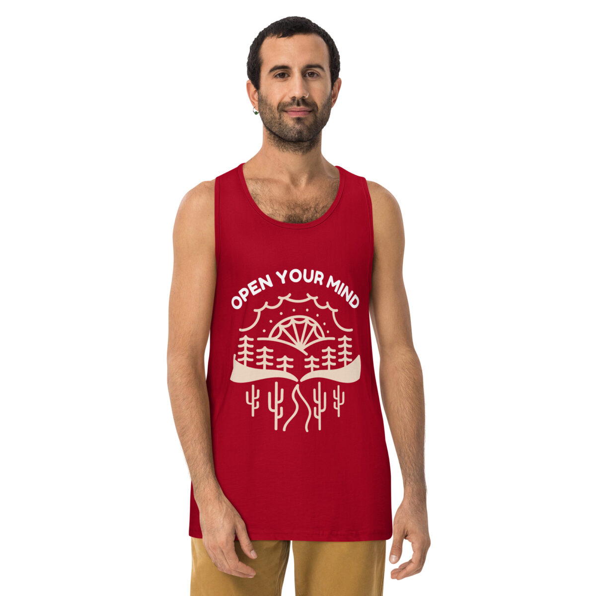 mens premium tank top red front 644b9c837df70