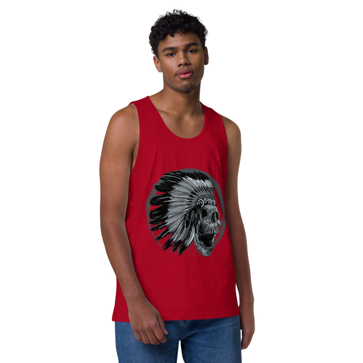 mens premium tank top red front 644bded25abef