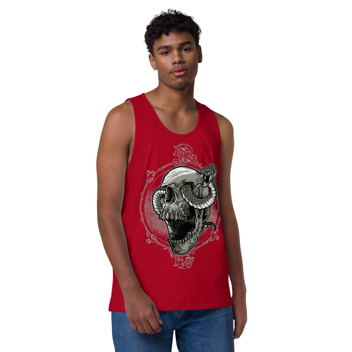 mens premium tank top red front 644bdfe7d8186