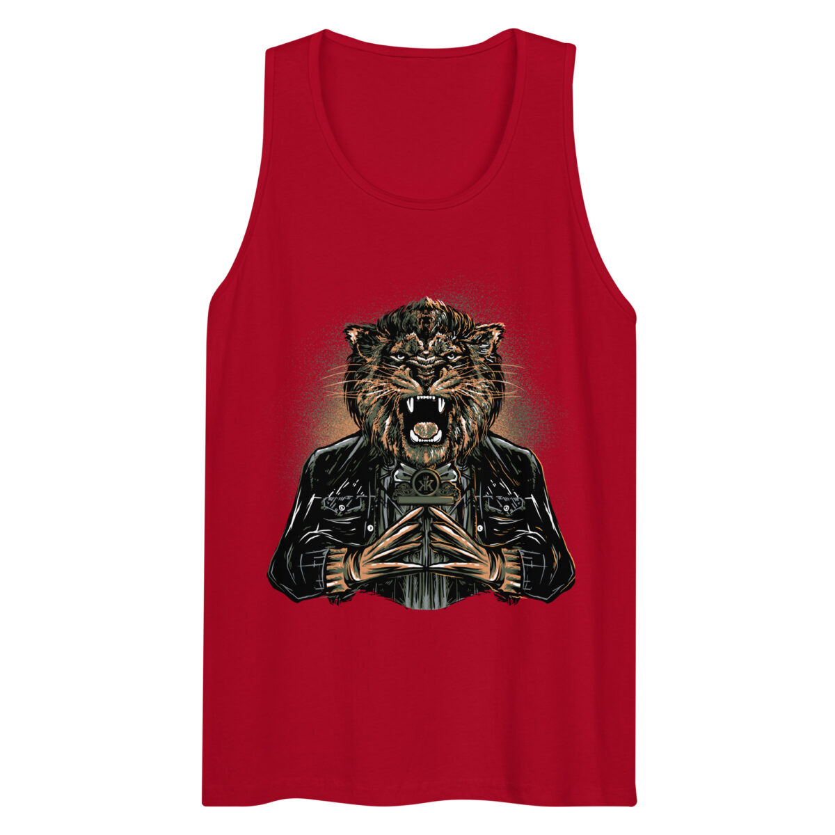 mens premium tank top red front 644be7a4cccc6