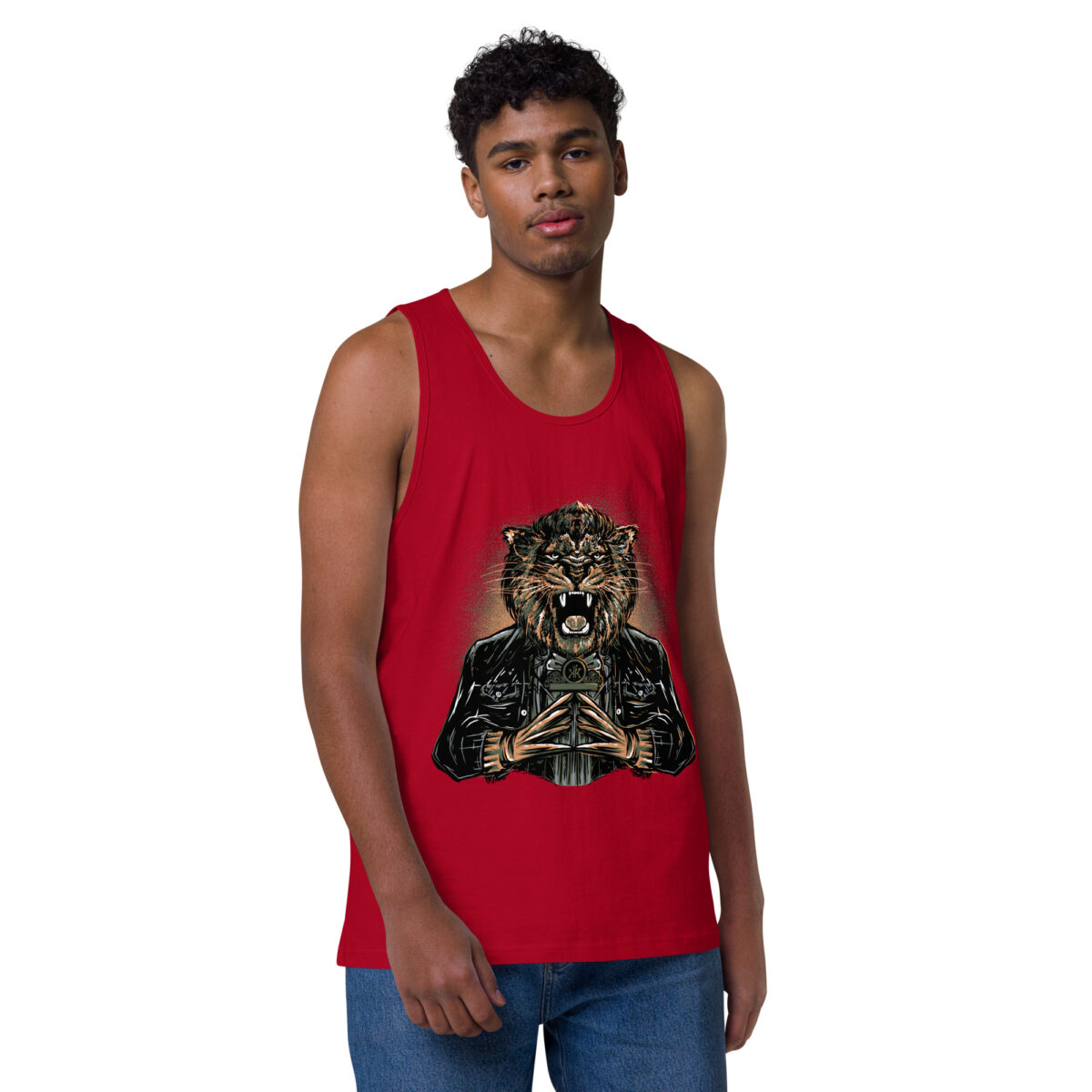 mens premium tank top red front 644be7a4cdfef