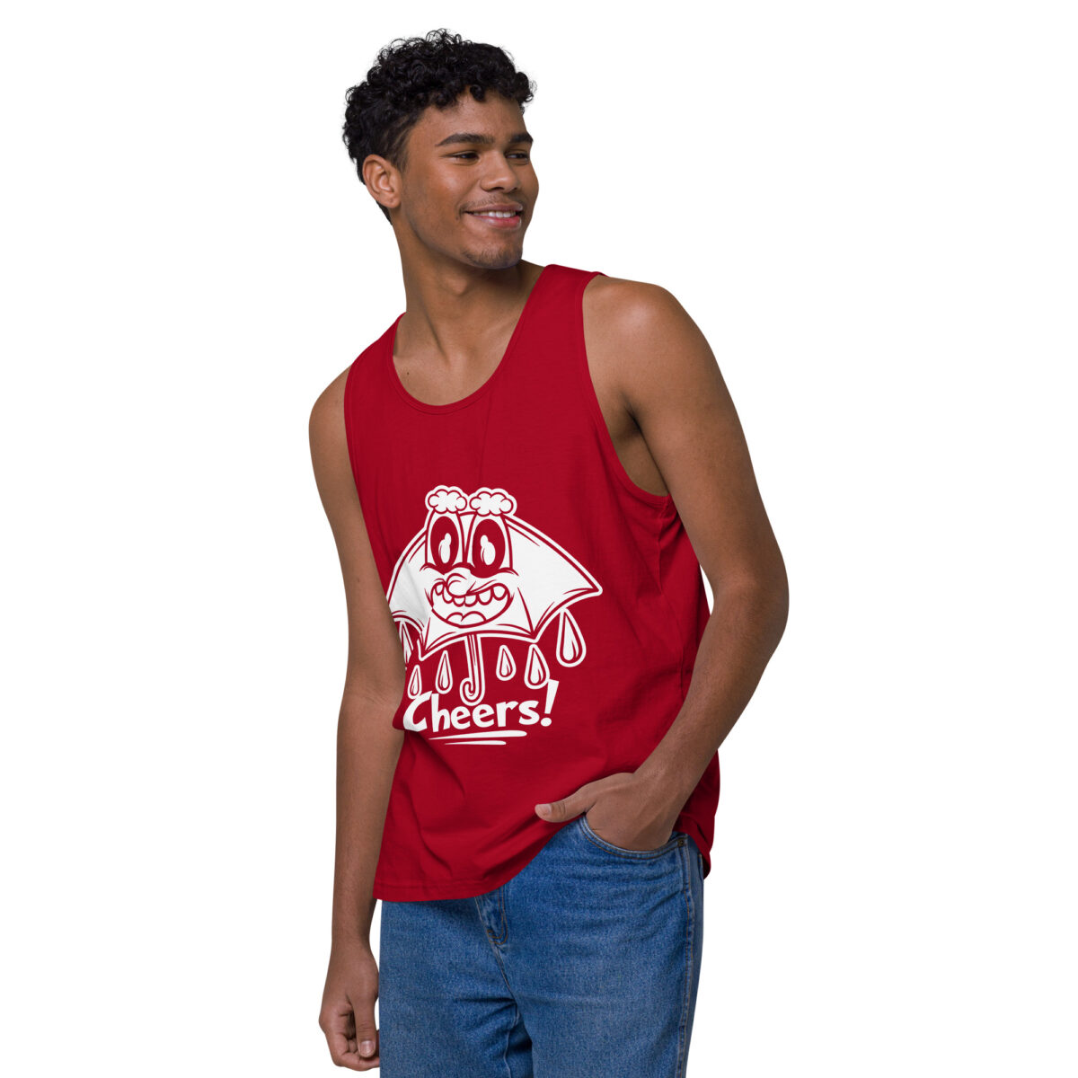 mens premium tank top red left front 644a6653d3d85