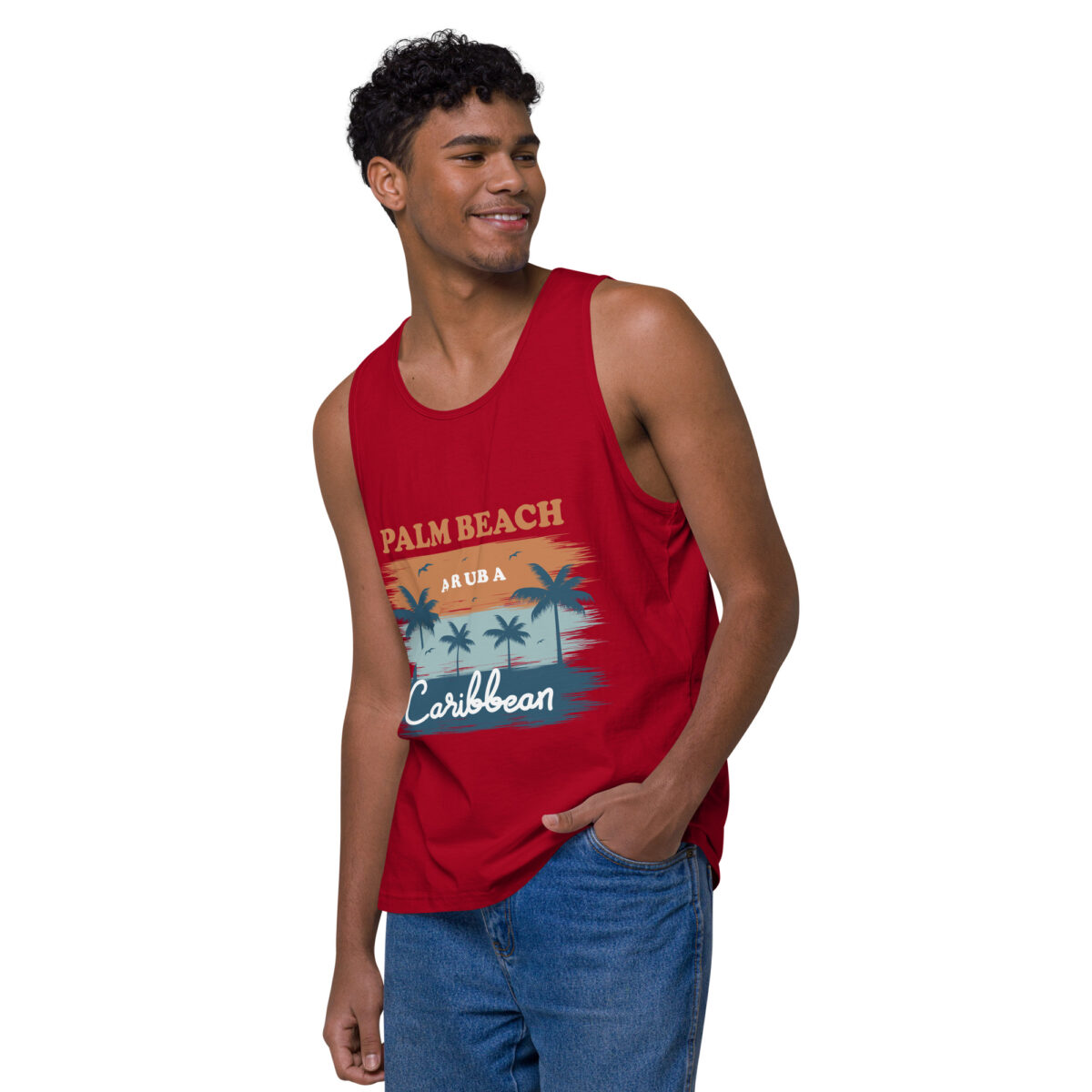 mens premium tank top red left front 644a84464f596