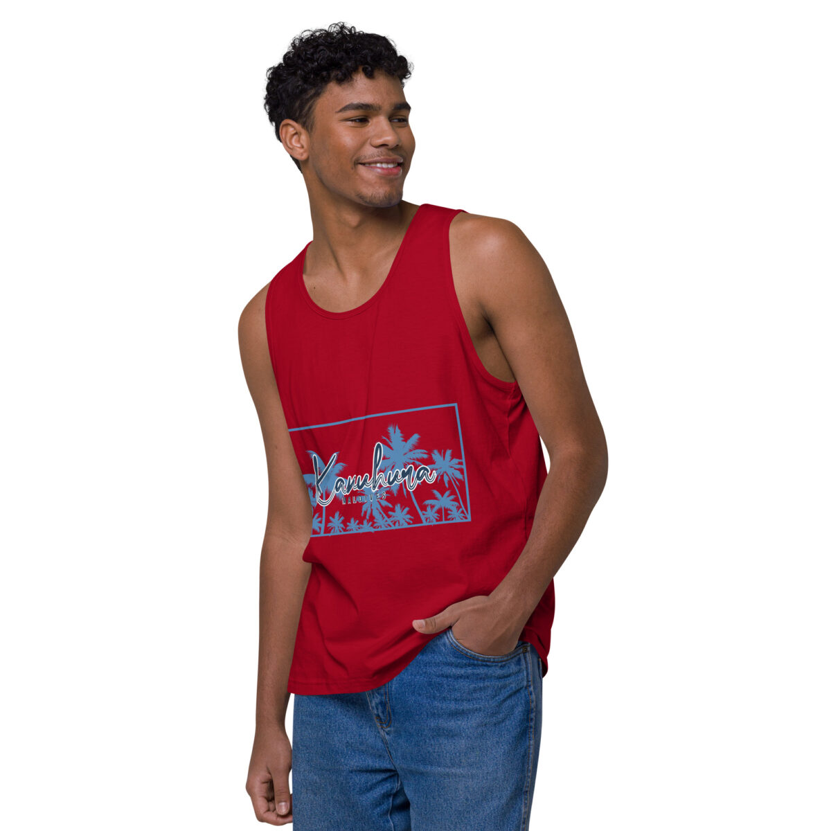 mens premium tank top red left front 644aa64c6904f