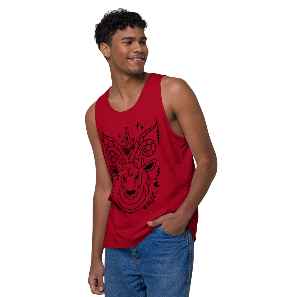 mens premium tank top red left front 644b9258375ba