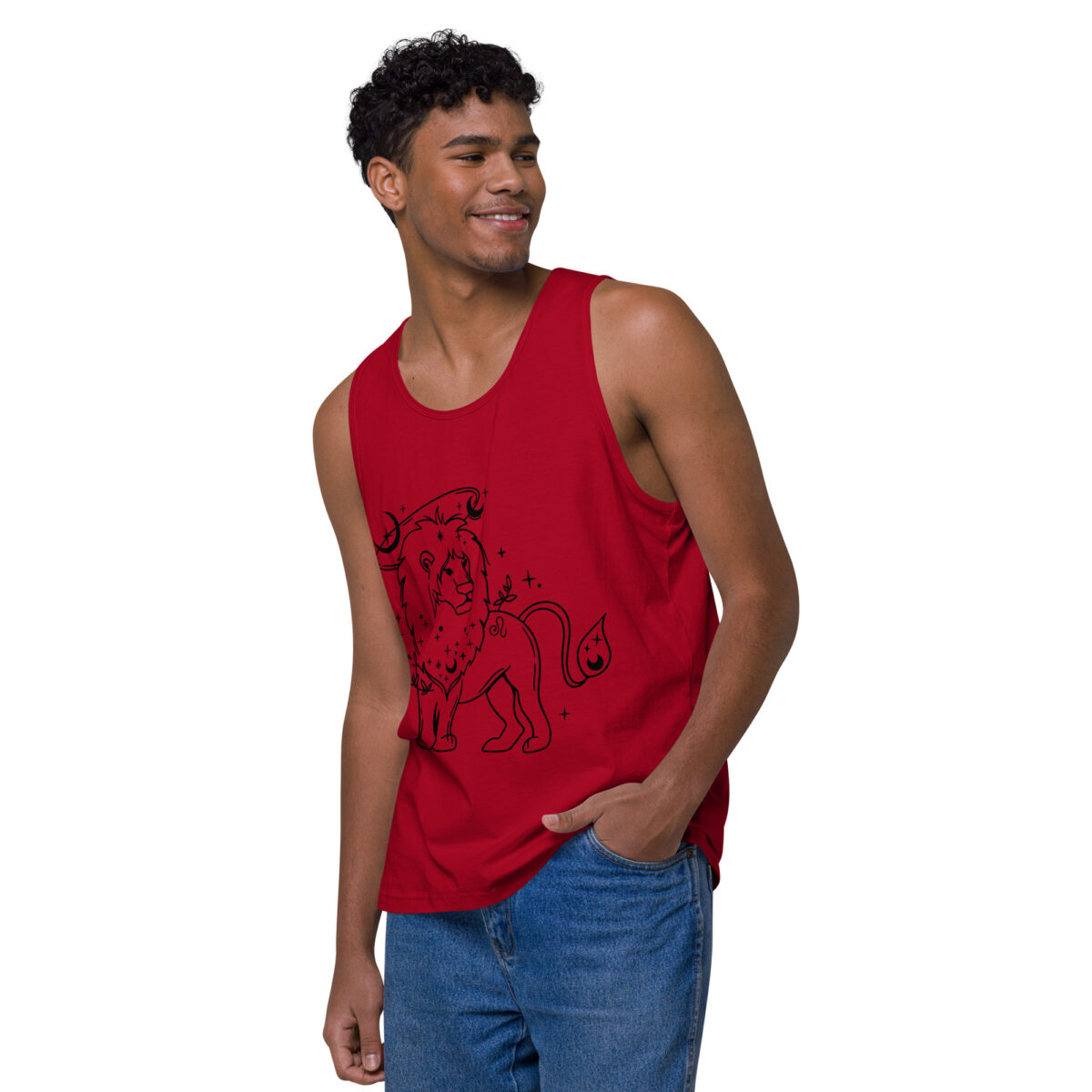 mens premium tank top red left front 644b92a1b2c0d