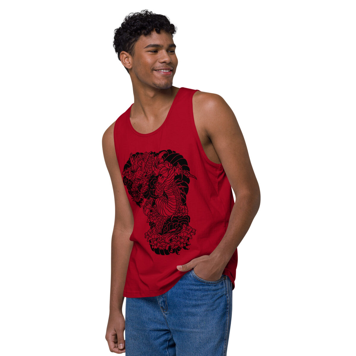 mens premium tank top red left front 644bea8c11916