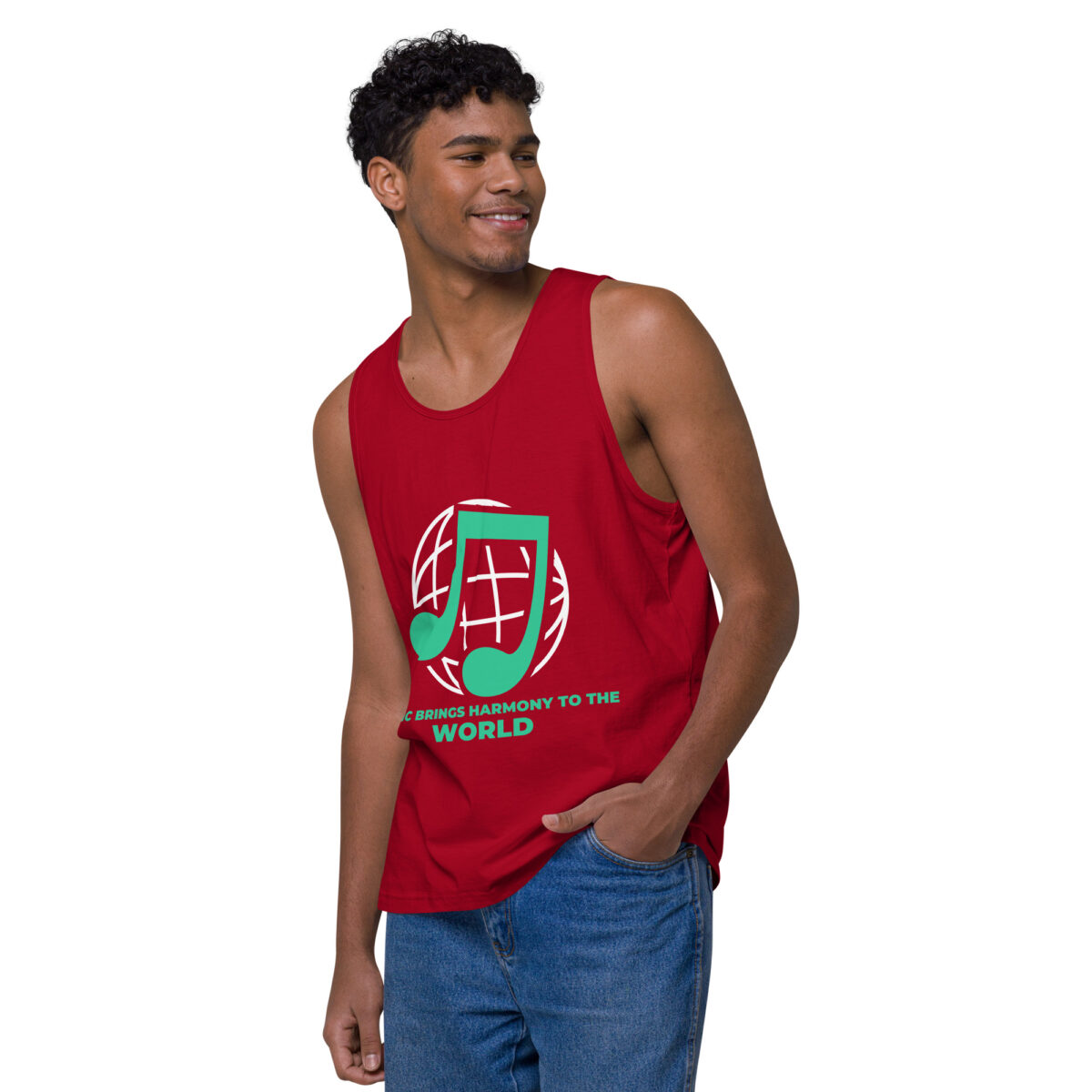 mens premium tank top red left front 644c03138596d