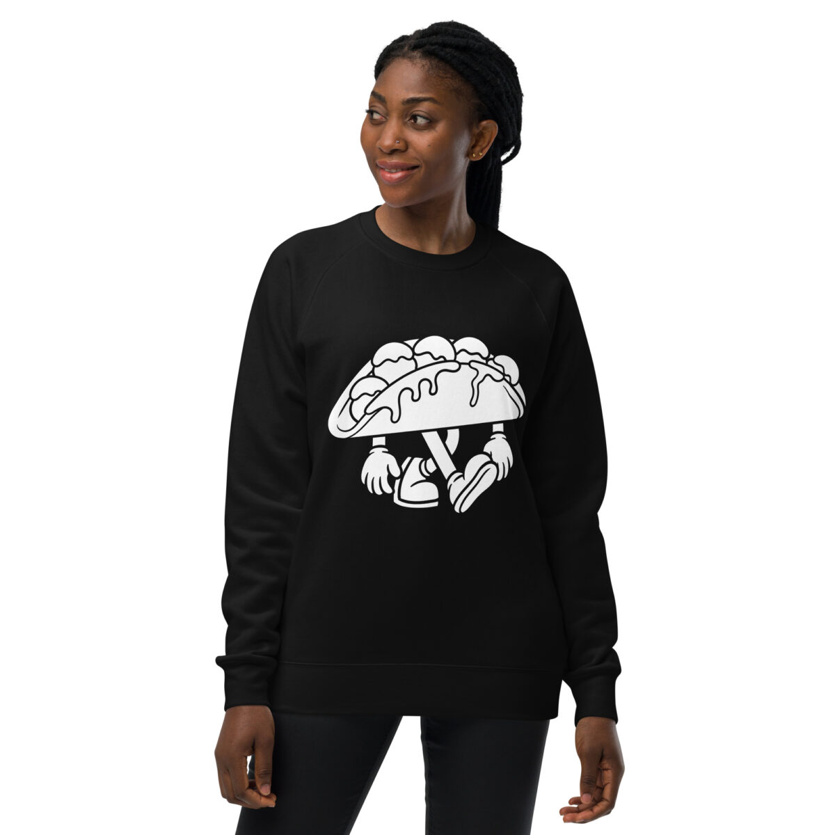 unisex raglan sweatshirt black front 643d42153131d