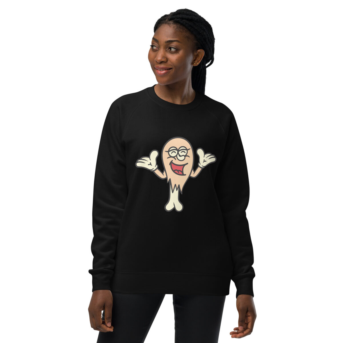 unisex raglan sweatshirt black front 643d46ea732b9