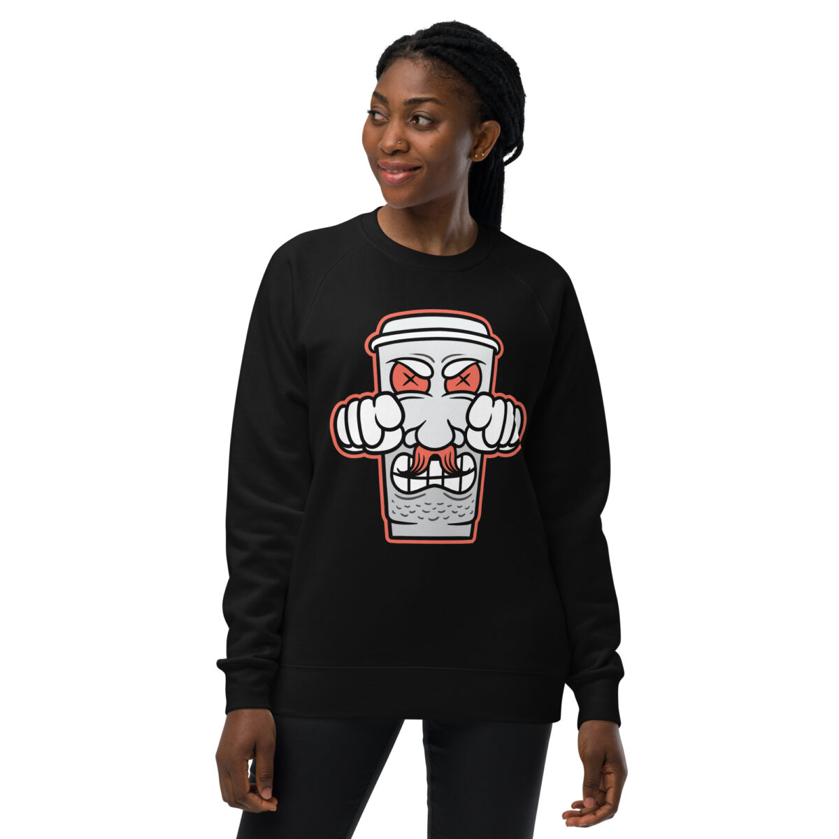 unisex raglan sweatshirt black front 643d655f9ff6c