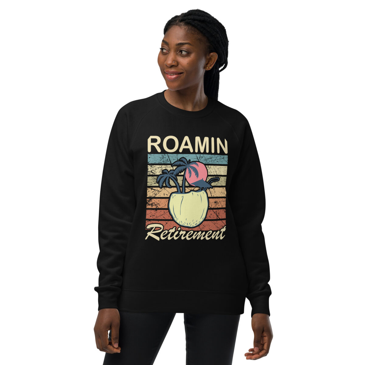 unisex raglan sweatshirt black front 644002753c80a