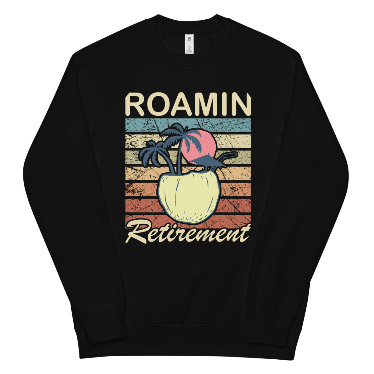 unisex raglan sweatshirt black front 644002753ca30