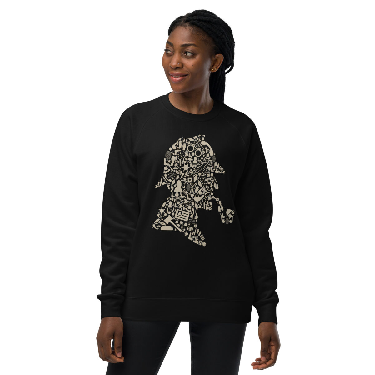 unisex raglan sweatshirt black front 6441321c9a10e