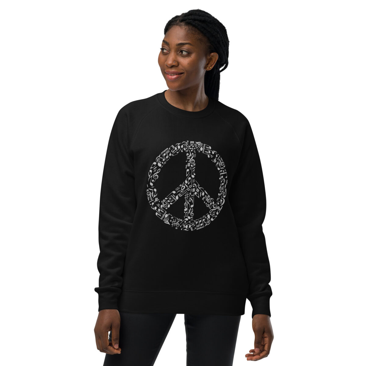 unisex raglan sweatshirt black front 644134380be58