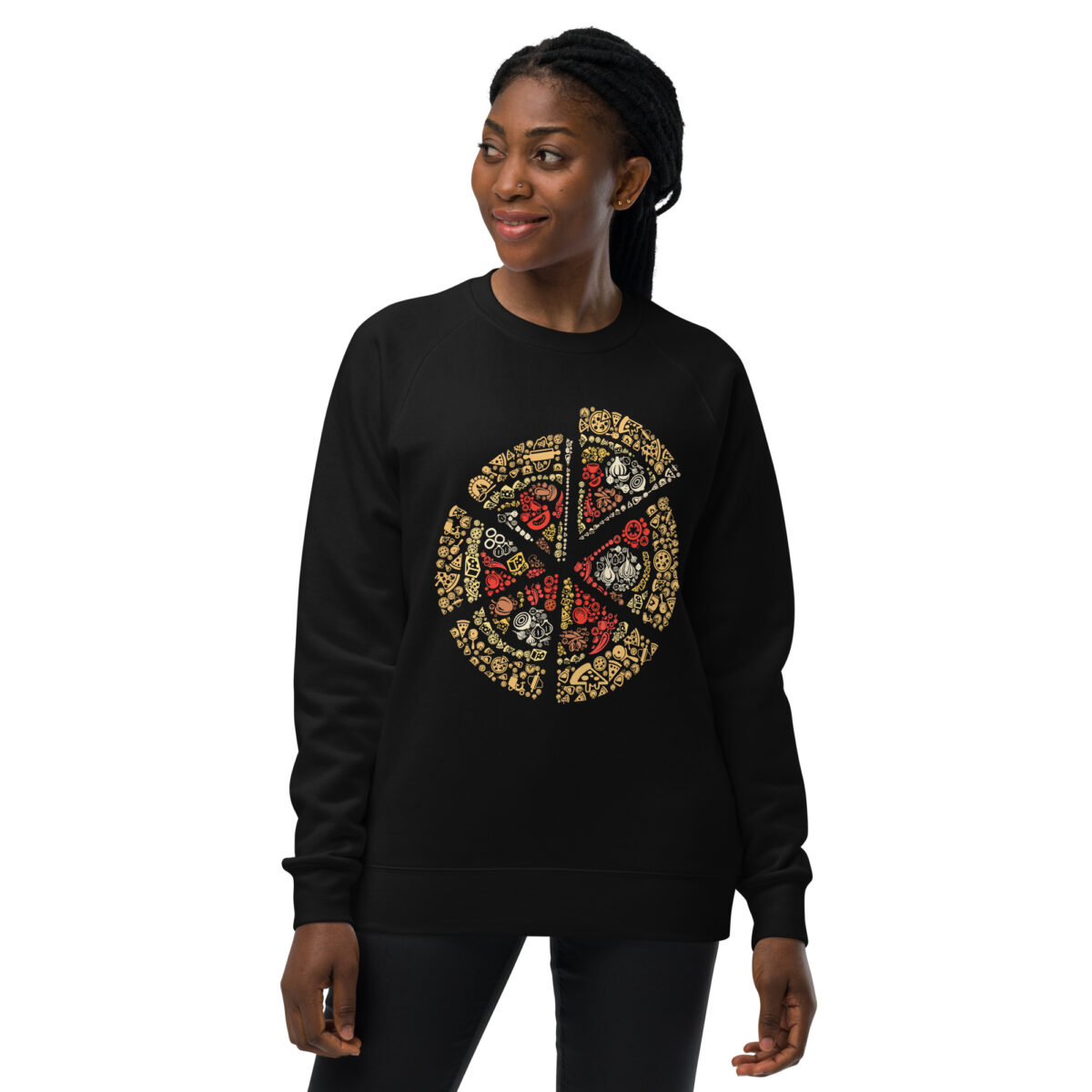 unisex raglan sweatshirt black front 644136c659989