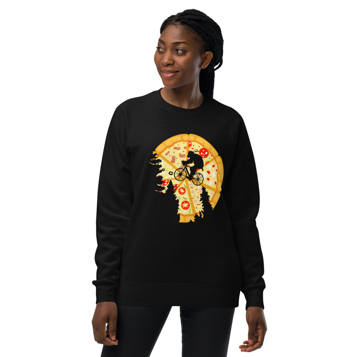 unisex raglan sweatshirt black front 64413801ea41d