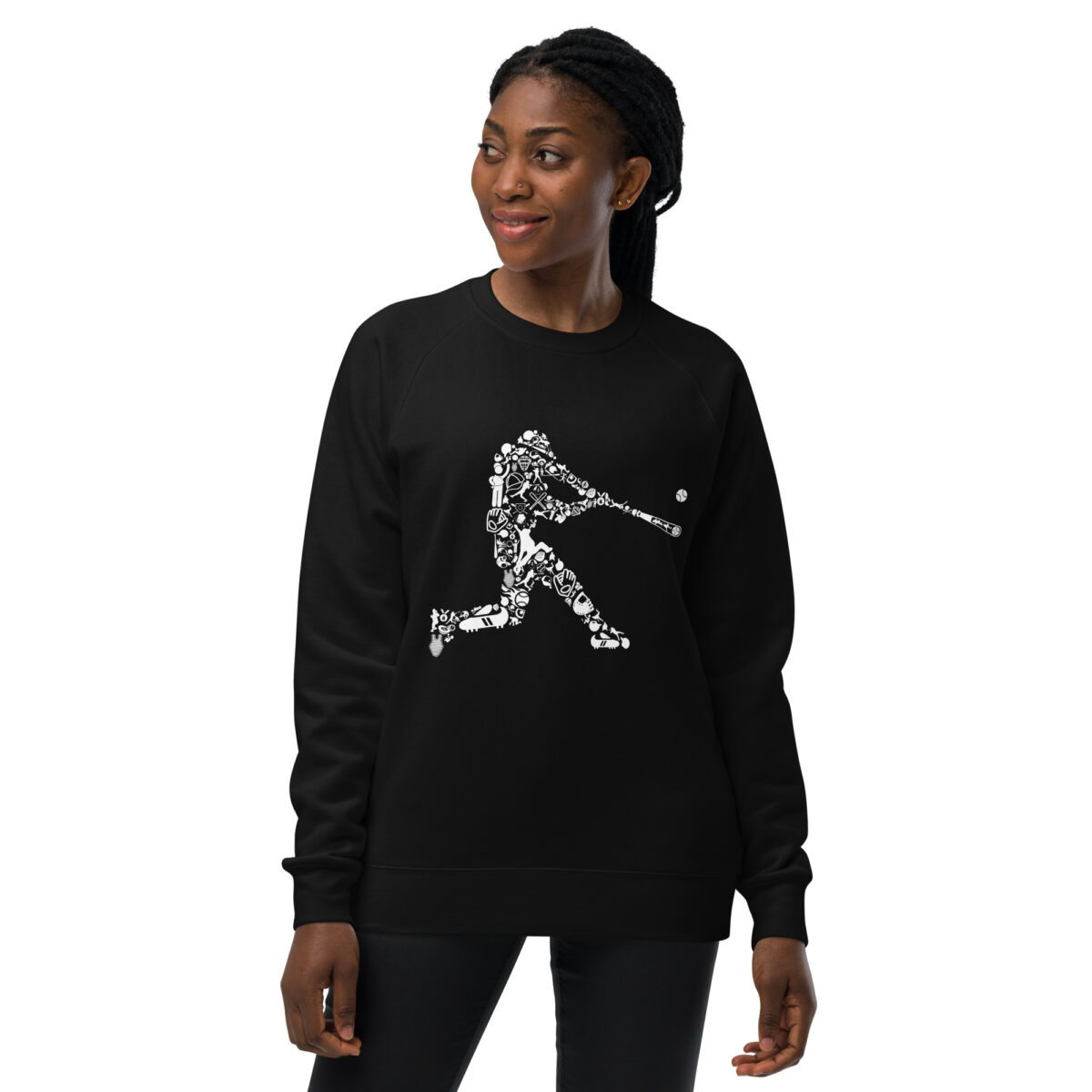 unisex raglan sweatshirt black front 6441730ebdaa8