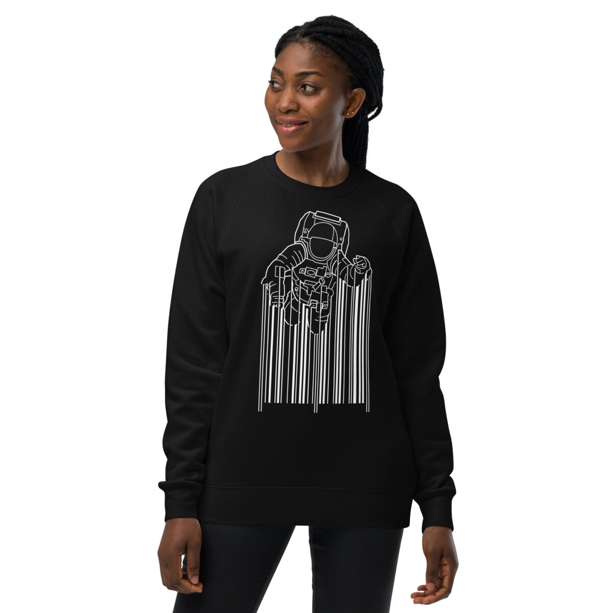 unisex raglan sweatshirt black front 644174e76865f