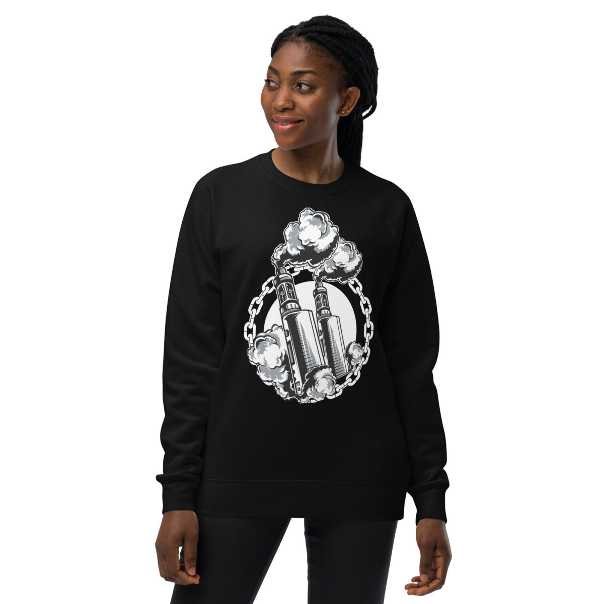 unisex raglan sweatshirt black front 6446527bbebeb