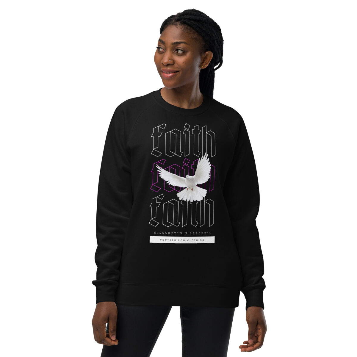 unisex raglan sweatshirt black front 64492b289c85b