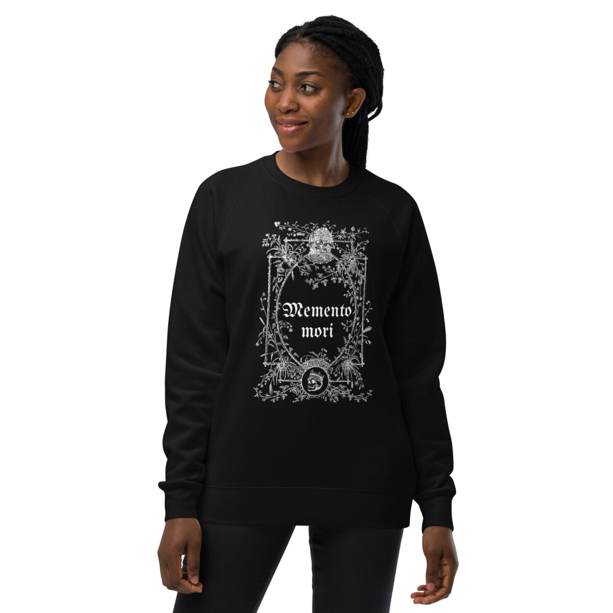 unisex raglan sweatshirt black front 64493b41c91c5