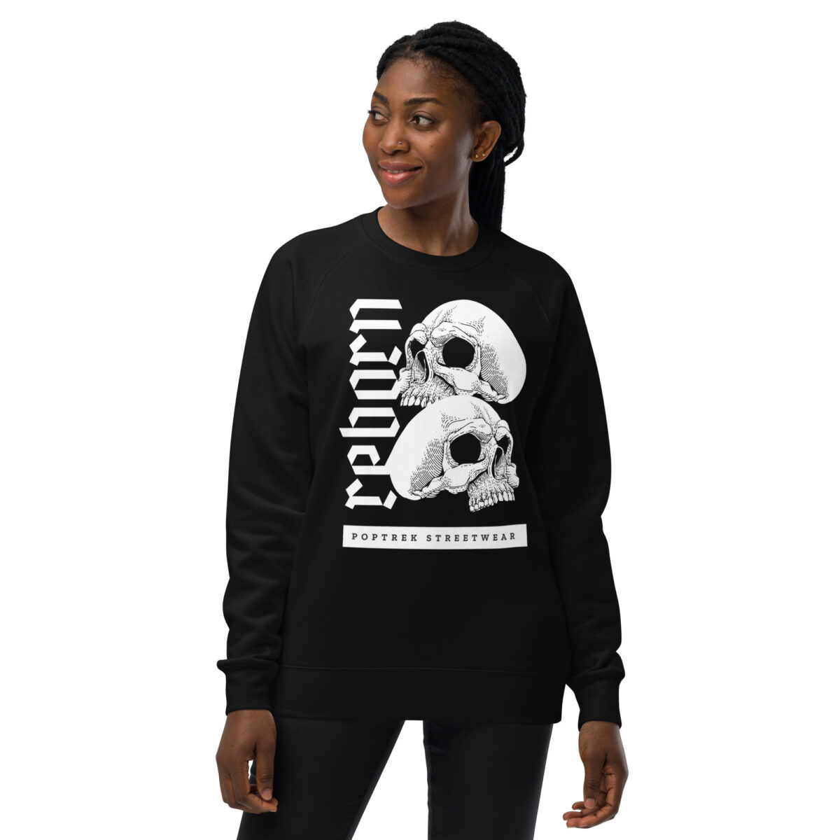 unisex raglan sweatshirt black front 64493c6477aac